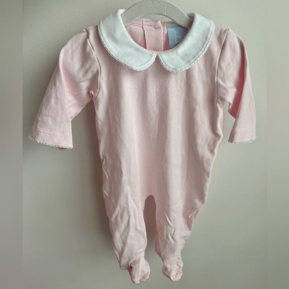 Baby Bliss Pink Peter Pan Pima Cotton Footie - 9 months